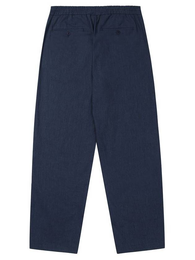 Linen String Straight Pants Navy - SOLEW - BALAAN 3