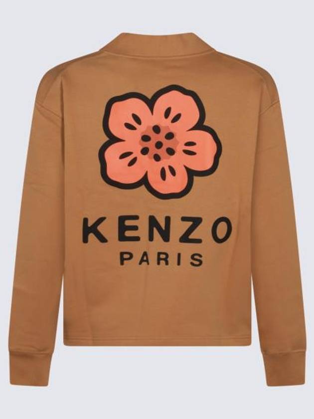 Boke Flower Embroidery Cardigan Brown - KENZO - BALAAN 3