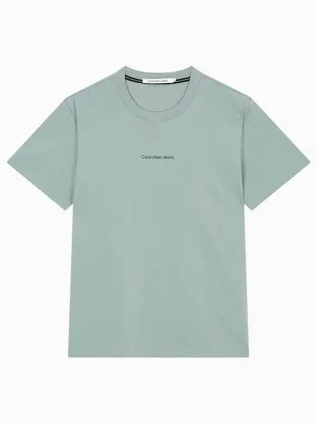 JEANS Men s Green Regular Fit Graphic Short Sleeve T Shirt J326029 PFF - CALVIN KLEIN - BALAAN 2