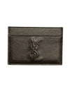 Belle De Jour Stitch Logo Card Wallet Black - SAINT LAURENT - BALAAN 1