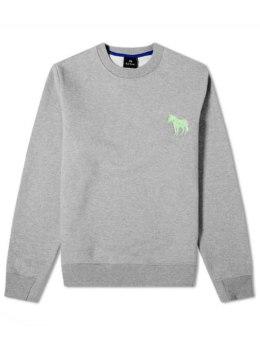 Embroidered Zebra Crew Neck Sweatshirt Gray - PAUL SMITH - BALAAN 1