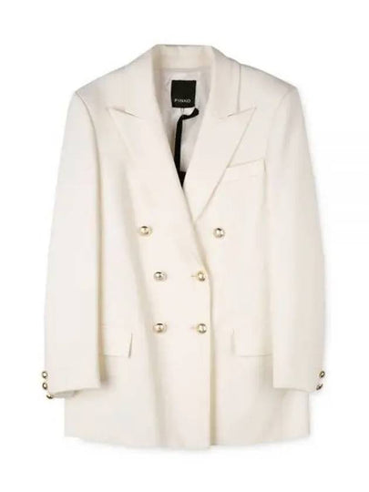 Women's Double Breasted Pocket Jacket White - PINKO - BALAAN 2