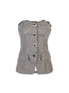 Aika Herringbone Bustier Sleeveless Grey - ANDERSSON BELL - BALAAN 1