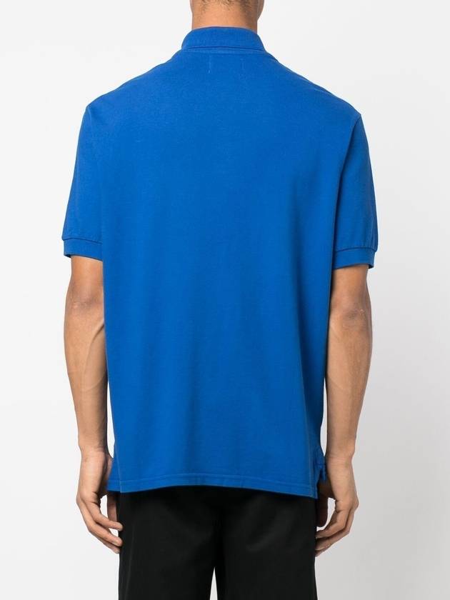 Afko Logo Cotton Polo Shirt Blue - ISABEL MARANT - BALAAN 5