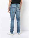 Men's University Patch Washing Jeans Blue - SAINT LAURENT - BALAAN 4