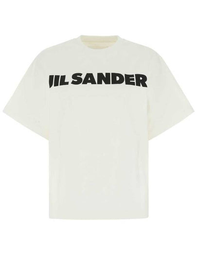 Logo Round Short Sleeve T-Shirt Natural - JIL SANDER - BALAAN 2