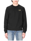 EA7 Gold Logo Sweatshirt Sweatshirt Black - EMPORIO ARMANI - BALAAN.