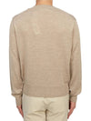 Heart Embroidered Logo Crew Neck Knit Top Beige - AMI - BALAAN 5