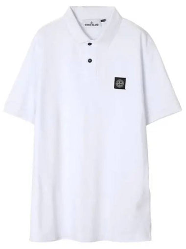 Stretch cotton pique short sleeve polo tee slim fit - STONE ISLAND - BALAAN 1