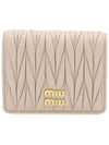 Matelasse Leather Half Wallet Light Pink - MIU MIU - BALAAN 3