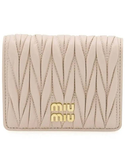 Matelasse Leather Half Wallet Light Pink - MIU MIU - BALAAN 2