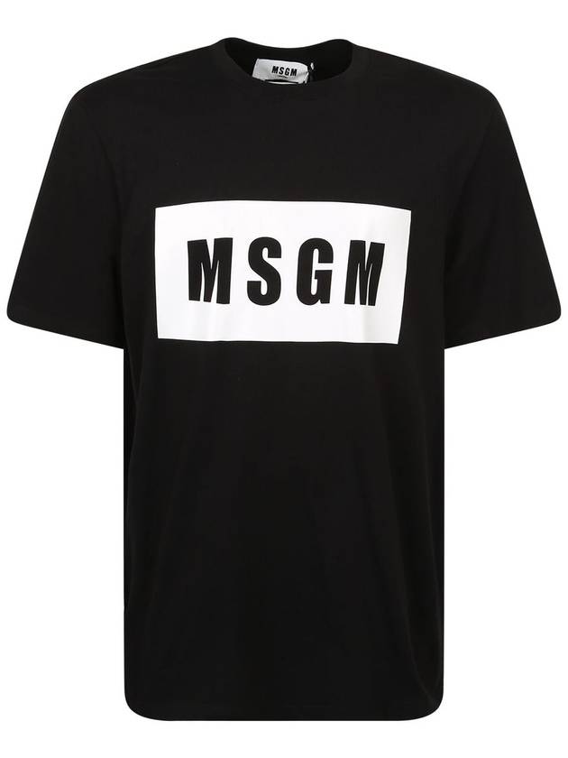 Box Logo Short Sleeve T-Shirt Black - MSGM - BALAAN 2