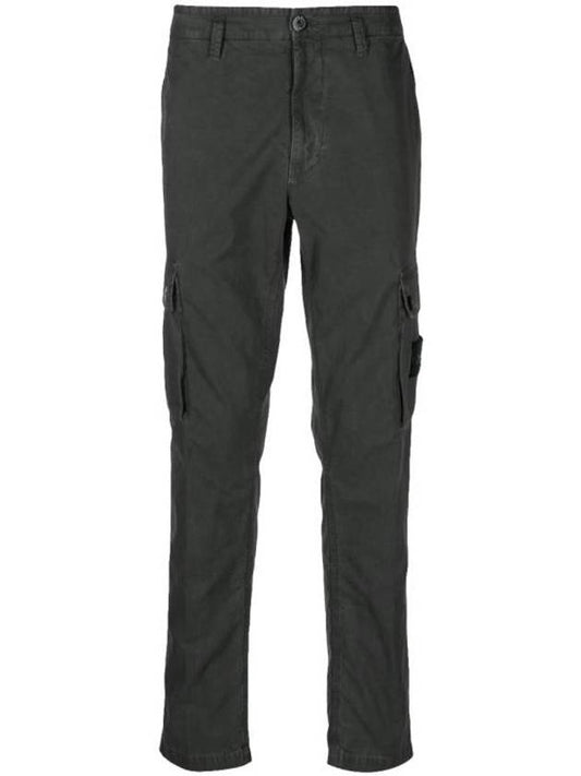 Wappen Patch Old Treatment Slim Fit Cargo Straight Pants Charcoal - STONE ISLAND - BALAAN 1