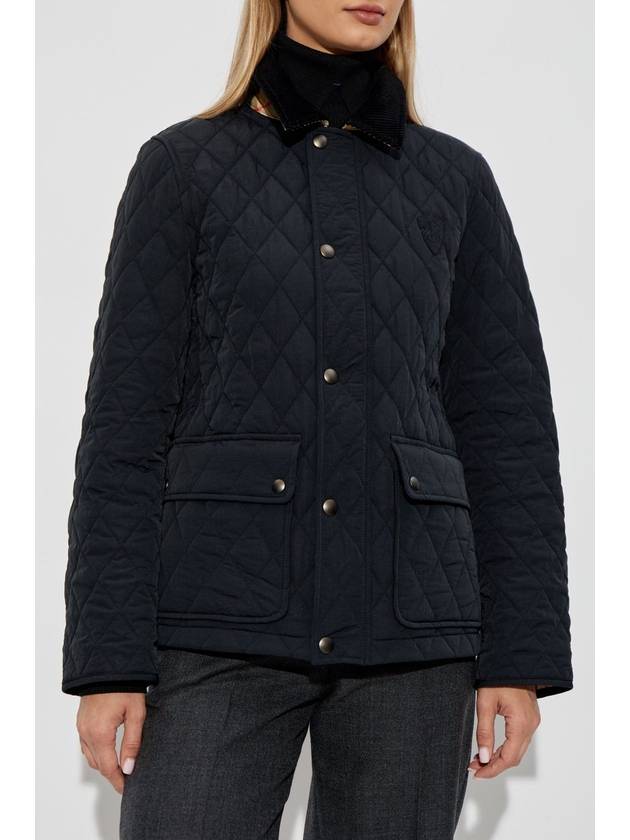 Corduroy Collar Quilted Jacket Black - BURBERRY - BALAAN 4