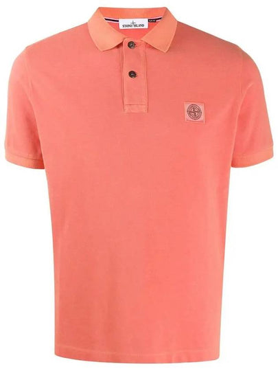 Men's Wappen Logo Patch Polo Shirt Orange - STONE ISLAND - BALAAN 2