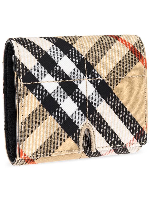 Snip Check Tri-Fold Half Wallet Sand - BURBERRY - BALAAN 5