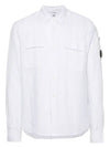 Linen Pocket Long Sleeve Shirt White - CP COMPANY - BALAAN 2