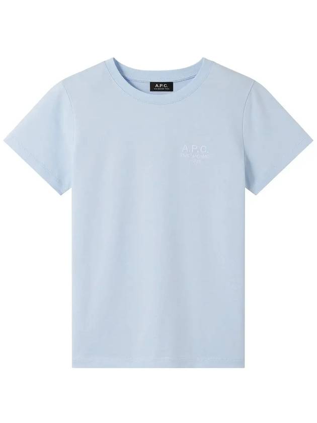 Denise Logo Cotton Short Sleeve T-shirt Light Blue - A.P.C. - BALAAN 3