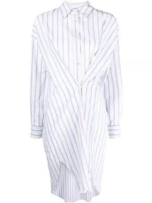 Seen Striped Cotton Shirt Midi Dress Blue Ecru - ISABEL MARANT - BALAAN 2