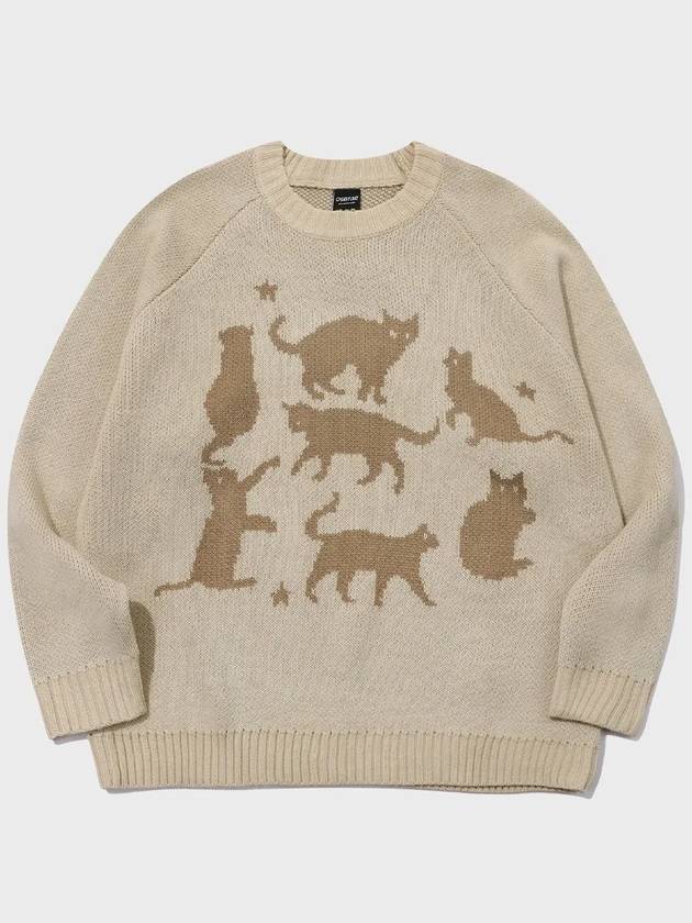 Cat Cat Cat Raglan Knit Cream - CPGN STUDIO - BALAAN 1