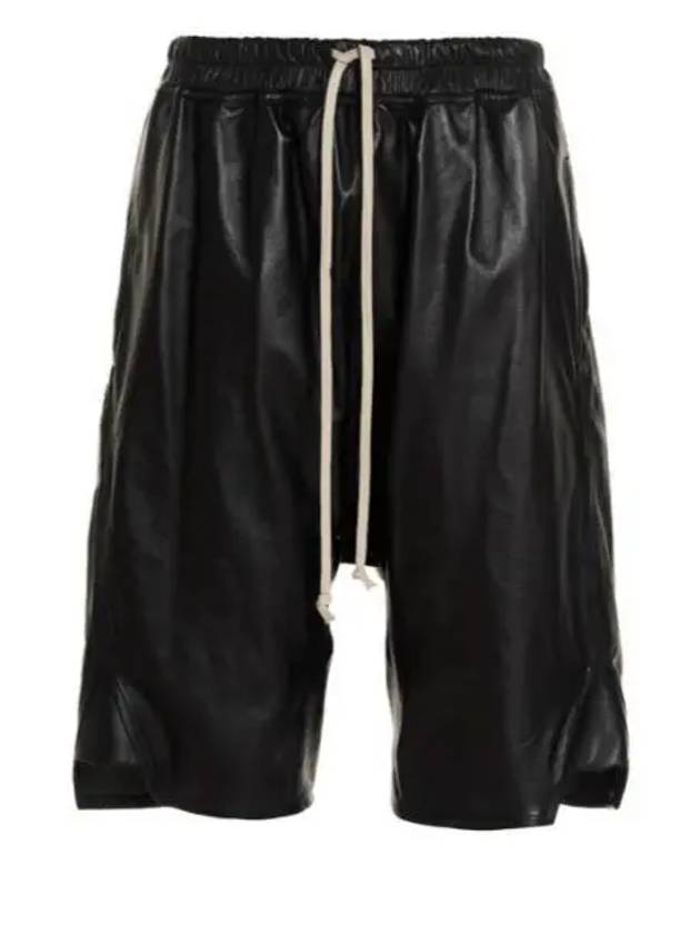 Basket Drop Crotch Short Pants Black RU02B2383LLP - RICK OWENS - BALAAN 1