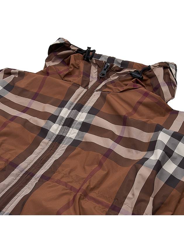 Check Hooded Jacket Dark Birch Brown - BURBERRY - BALAAN 8