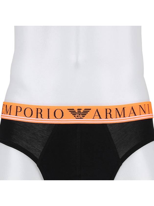 Logo Band 3 Pack Briefs Black - EMPORIO ARMANI - 8