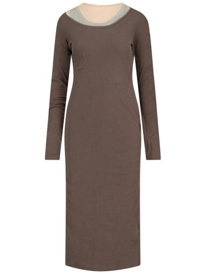 Midi Dress J40FV0103 JTN356962 BROWN - JIL SANDER - BALAAN 2