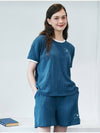 Summer Knit Round Short Sleeves T Shirt Blue - METAPHER - BALAAN 5