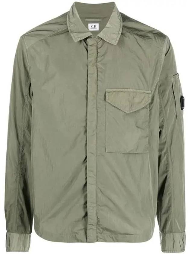 Men's Chrome R Over Shirt Zip Up Jacket Green - CP COMPANY - BALAAN 2