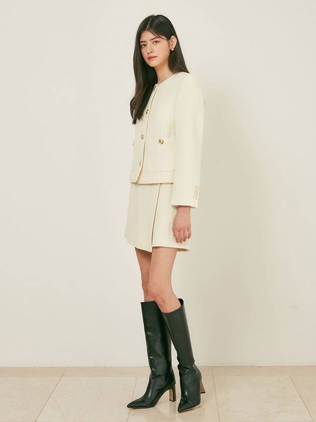 Women's BETTY Tweed Jacket Ivory - AME - BALAAN 3