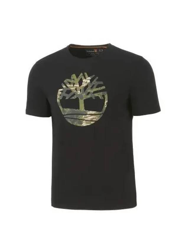 Camo Logo Short Sleeve T-Shirt Black - TIMBERLAND - BALAAN 1