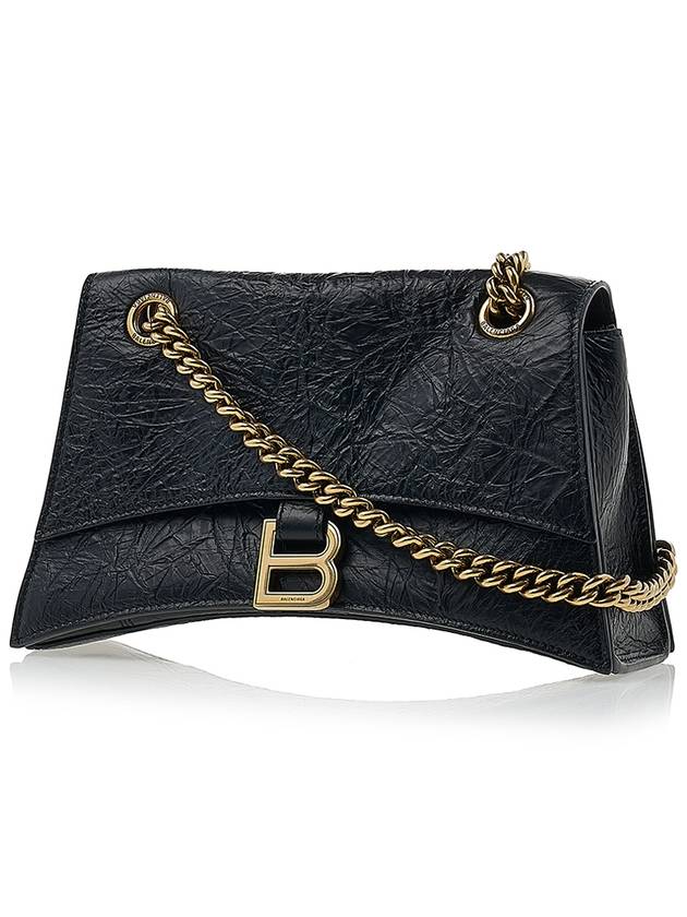 Crush Logo Gold Chain Small Shoulder Bag Black - BALENCIAGA - BALAAN 3