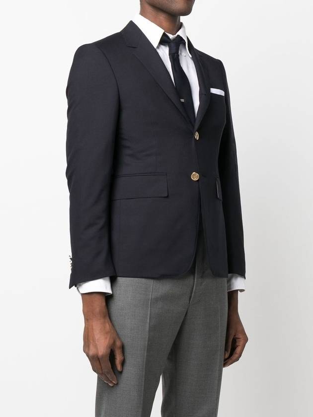 Plain Weave Suiting 4 Bar Classic Sport Jacket Dark Blue - THOM BROWNE - BALAAN 3