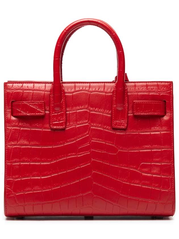 Sac de Jour Nano Bag Crocodile 398711 CS30N 6422 Red - SAINT LAURENT - BALAAN 4