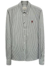 heart logo striped shirt BFUSH063 039 - AMI - BALAAN 1