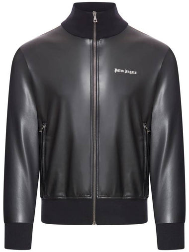 PALM ANGELS LEATHER EFFECT TRACK JACKET - PALM ANGELS - BALAAN 1