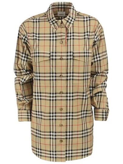 Vintage Check Overfit Shirt Beige - BURBERRY - BALAAN 2