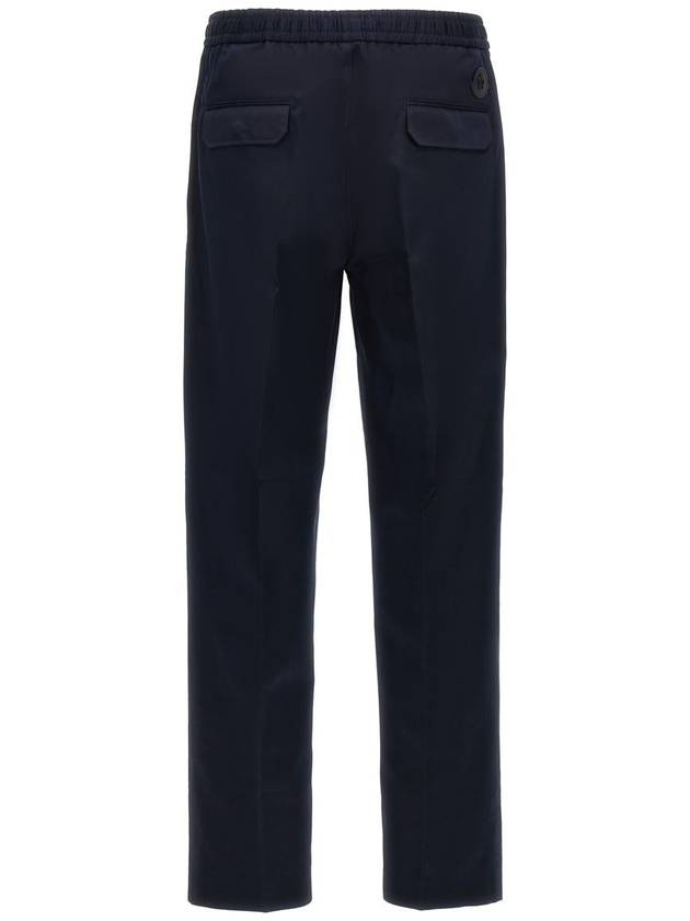 Cotton Crepe Jogging Straight Pants Night Blue - MONCLER - BALAAN 3