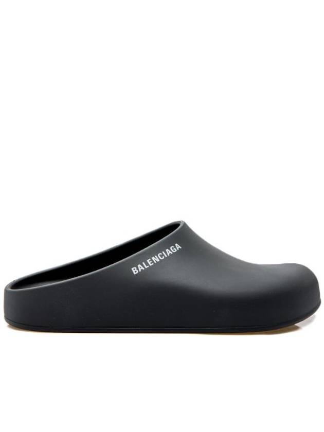 Logo Full POOL Closed Slide Black - BALENCIAGA - BALAAN.