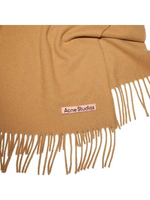 Logo Fringe Cashmere Muffler Caramel Brown - ACNE STUDIOS - BALAAN 6