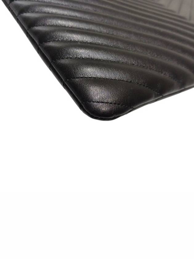 440222 Black Matelasse Monogram Large Clutch Strap - SAINT LAURENT - BALAAN 4