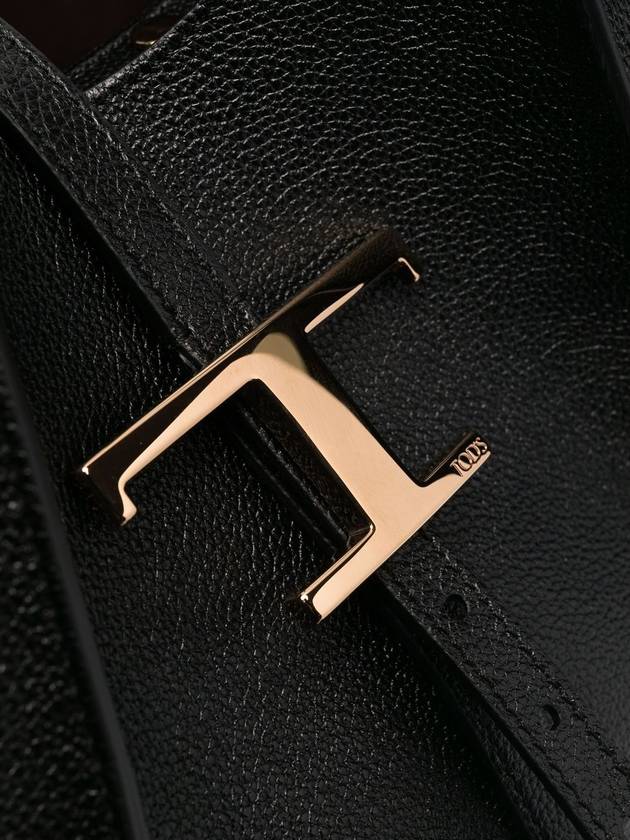 Logo T Timeless Leather Tote Bag Black - TOD'S - BALAAN 5