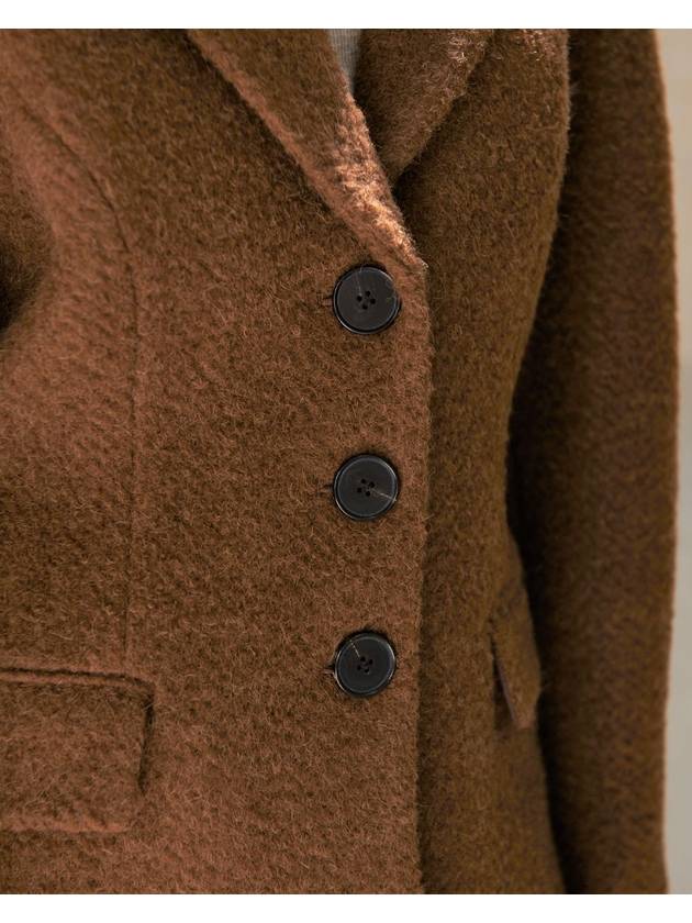 Hourglass Silhouette Wool Coat Brown - UNMUTE - BALAAN 5