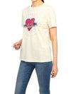 Cinema Heart Motif Cotton Short Sleeve T-Shirt Ivory - MAX MARA - BALAAN 7