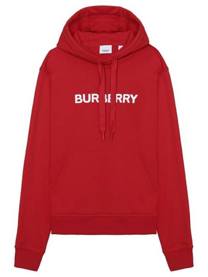 Women's Logo Print Cotton Hoodie Red - BURBERRY - BALAAN 2