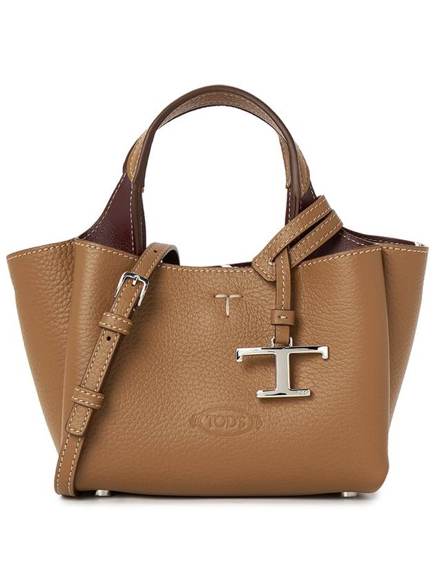 Micro Leather Tote Bag Brown - TOD'S - BALAAN 2