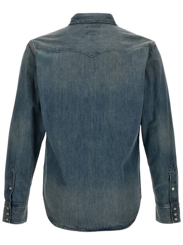 Denim Long Sleeve Shirt Blue - POLO RALPH LAUREN - BALAAN 3