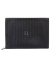 Intrecciato Document Clutch Bag Black - BOTTEGA VENETA - BALAAN 2