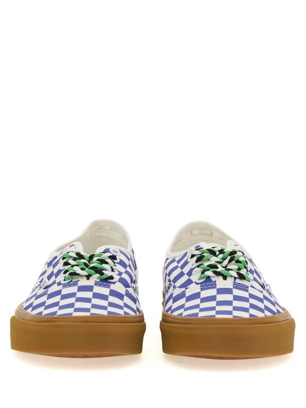 Checkerboard Canvas Low Top Sneakers White Blue - VANS - BALAAN 6